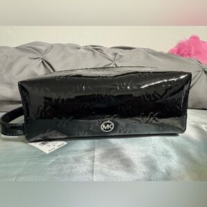 Michael Kors Black Patent Leather Travel Case